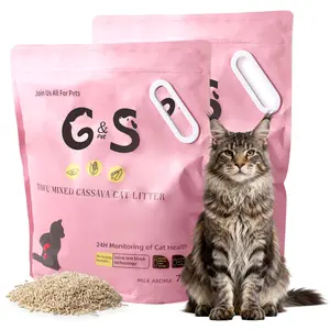 G&S Pet Tofu Mixed Cassava Cat Litter Kitty Litter Flushable Odor Control Quick Clumping Low Dust