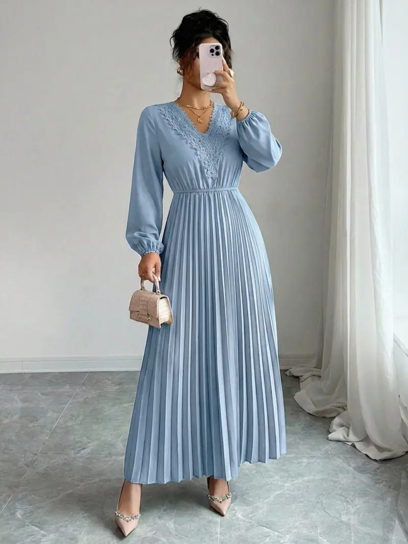 knee length dresses for ladies Casual Midi Long Sleeves Linen Dress – Old Linen Mill main image 1