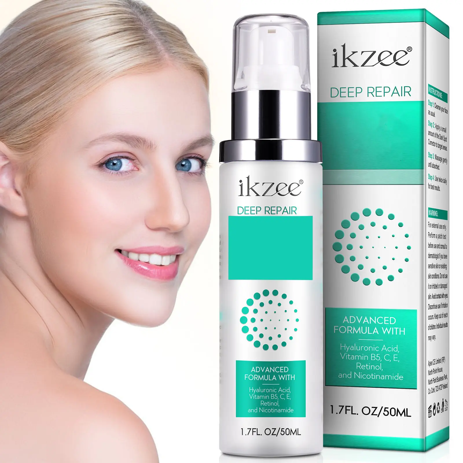 ikzee Dark Spot Vitamin B5 Moisturizer - Hyaluronic Acid Hydrating Cream for Adult Dry Skin, Skin Repair (50ml, Single Self-Care Moisturizer), Moisturizers