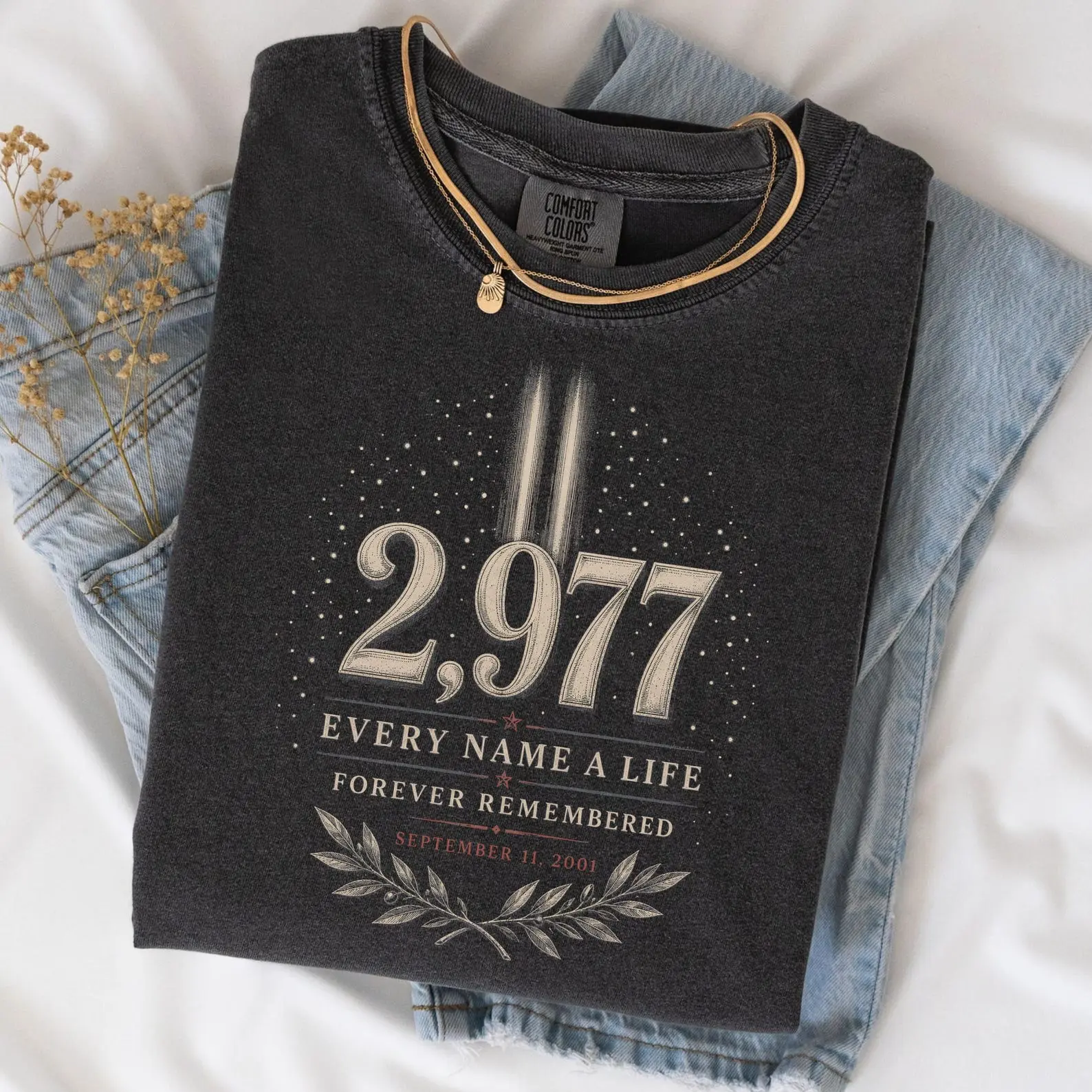 Vintage 911 25th Anniversary Shirt September 11 Remembrance, 2,977 Lives Tribute September 11 Memorial, Patriot Day 2026 Apparel Apparel Made In The USA