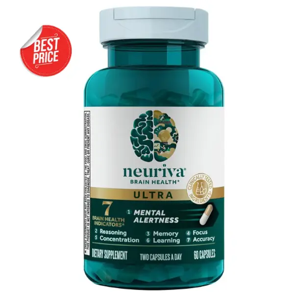 NEURIVA Ultra Decaffeinated Clinically Tested Nootropic Brain Supplement for Mental Alertness