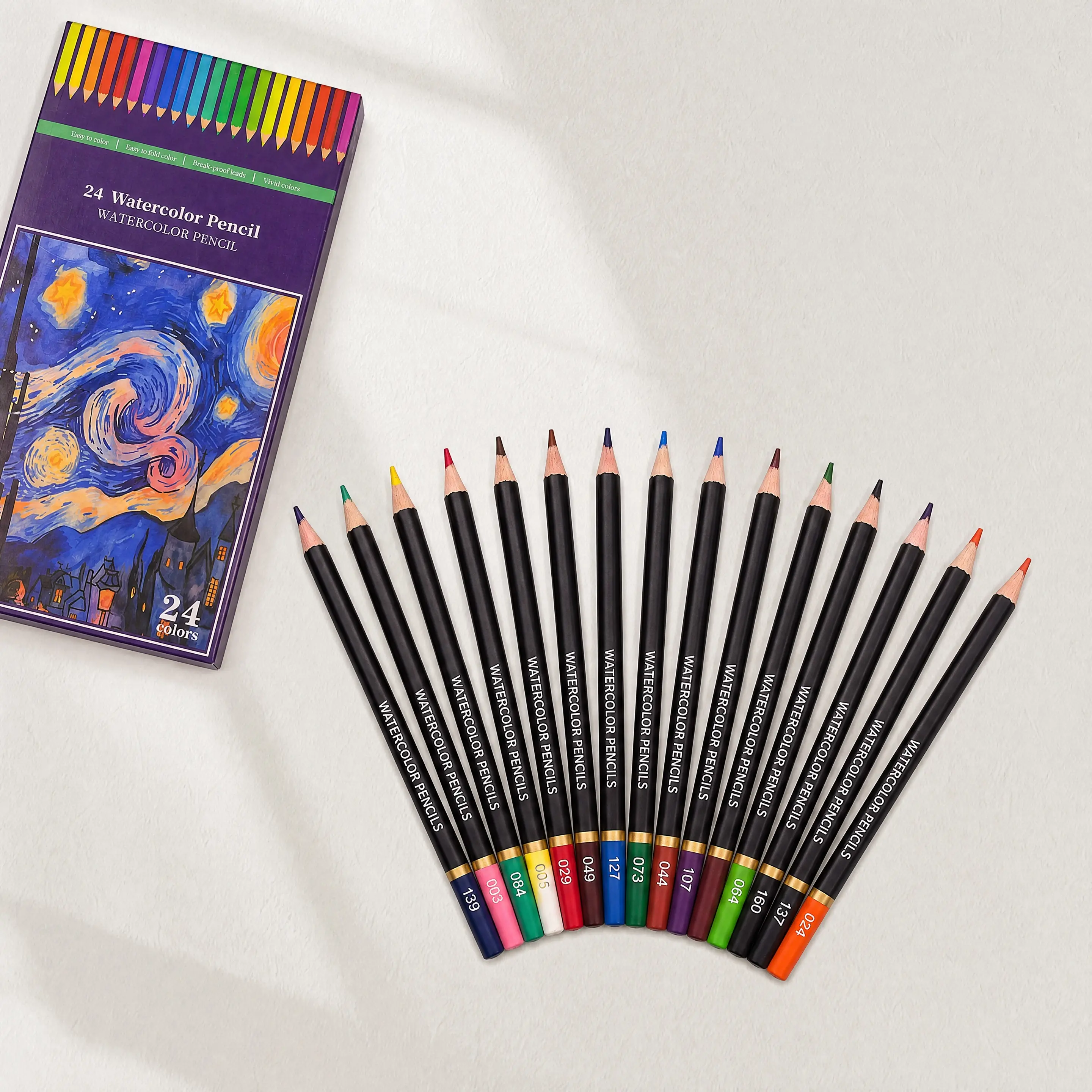 24 WaterColored Pencils, Premium Soft Core, 24 WaterColored  Pencil for Adults, Coloring Book, Artist Drawing Pencils for Blending, Sketching, Shading