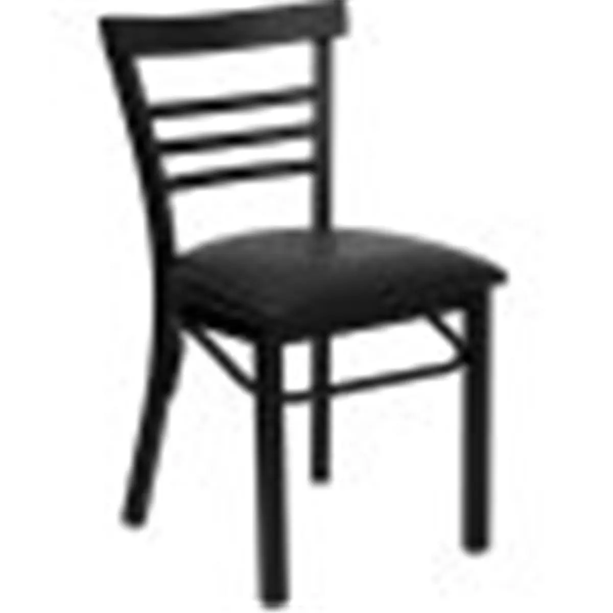 Flash Furniture Black Armless Ladder Back Metal Dining Chair - Powder Coated Sturdy Frame, 2.5'' Thick Black Vinyl Fabric Upholstery Seat, Welded Joints, Designed for Commercial Restaurant Use, Assembly Required