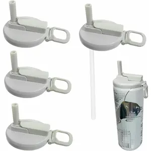 Soda Can Lids with Straws, 4 Pack BPA-Free Reusable Pop Can Lids – Energy Drink Color Inspired, Fits Standard 12oz/16oz Cans (RB-7)