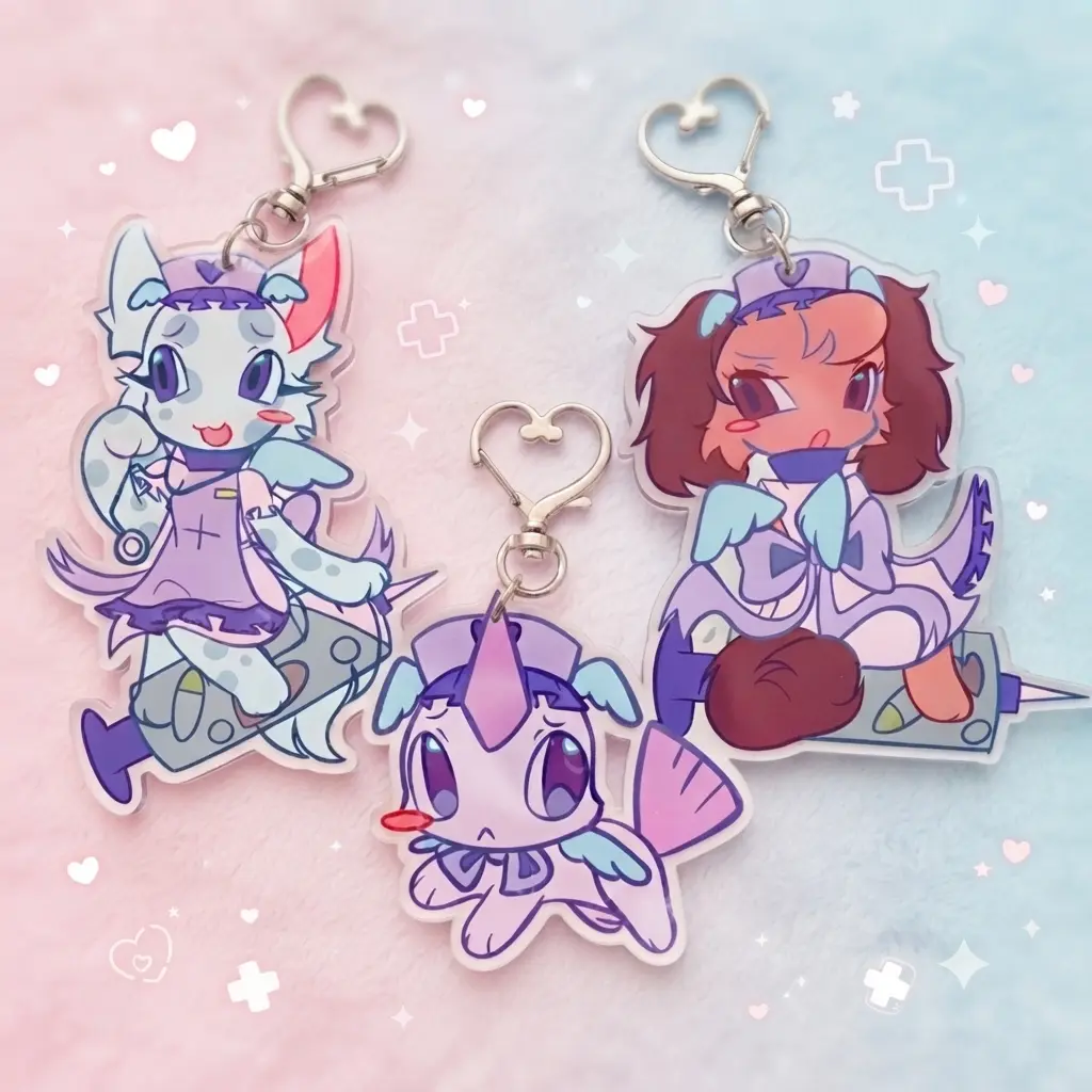 Keychains - Animal Hospital Roblox Angel Doctor Doubled Sided (DESC)