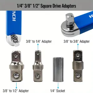 Impact Ready Offset Extension Wrench, Tight Reach Extension Wrench Set, With 1/2", 1/4" And 3/8" Square Drive Adapters, Universal Extensions Wrench For Small Place-2024
