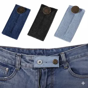 Easy Install No-Cut Metal Jeans Button Extender, Anti-Slip Waist Adjuster Buckle, Multi-Scene Fit Denim Snap, DIY Retro Replacement Hardware, Unisex Waist Expander Tool for Jeans