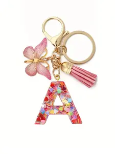 Initials Letter Design Keychain, Cute Keychain for Women & Girls, Fashion Accessories for Bag Decoration