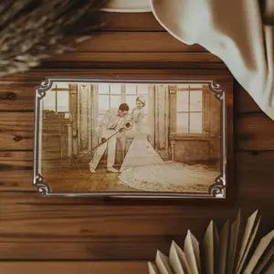 Photo on Plywood Plaque - Decorative Wooden Sign Featuring Wedding Photograph, Ideal for Gifts, Decor & Home Decor