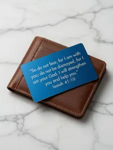 Isaiah 41:10 Wallet Card - "Do Not Fear" Metal Bible Verse Card | Christian Strength Reminder
