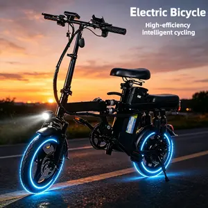 A10 Electric Bicycle 400W Motor 48V 15Ah Urban Commuter Bike 25 Mile Range 19 MPH Speed Dual Seat Foldable Eco-Friendly City Bike ebike battery built-in electric bike e-bike