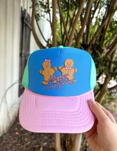 Happy Everything  Gingerbread Multi Trucker Hat (Carolina Blue)