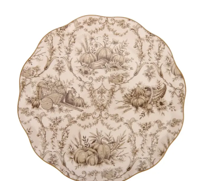 Pumpkin Toile Dinner Plate