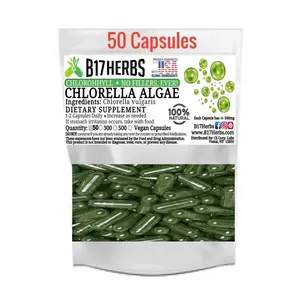 Chlorella Veggie Capsules - Superfood - Green Algae - 50 Caps, 500mg
