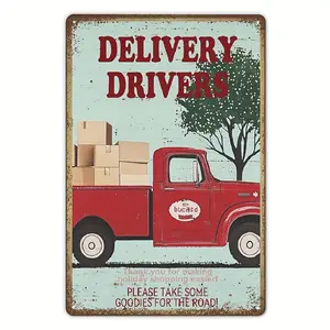 Delivery Driver Tin Sign Delivery Driver Thank You Package Delivery Sign Mail Man Gift Driver Christmas Tin Signs Holiday For Kitchen