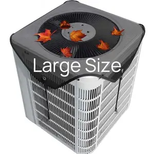 Large 36X36 air conditioning cover, outdoor durable air conditioning household dust top cover, heavy-duty breathable fabric, windproof and dustproof design, no power supply required, all-season weather protec tion Metal Black, cold air