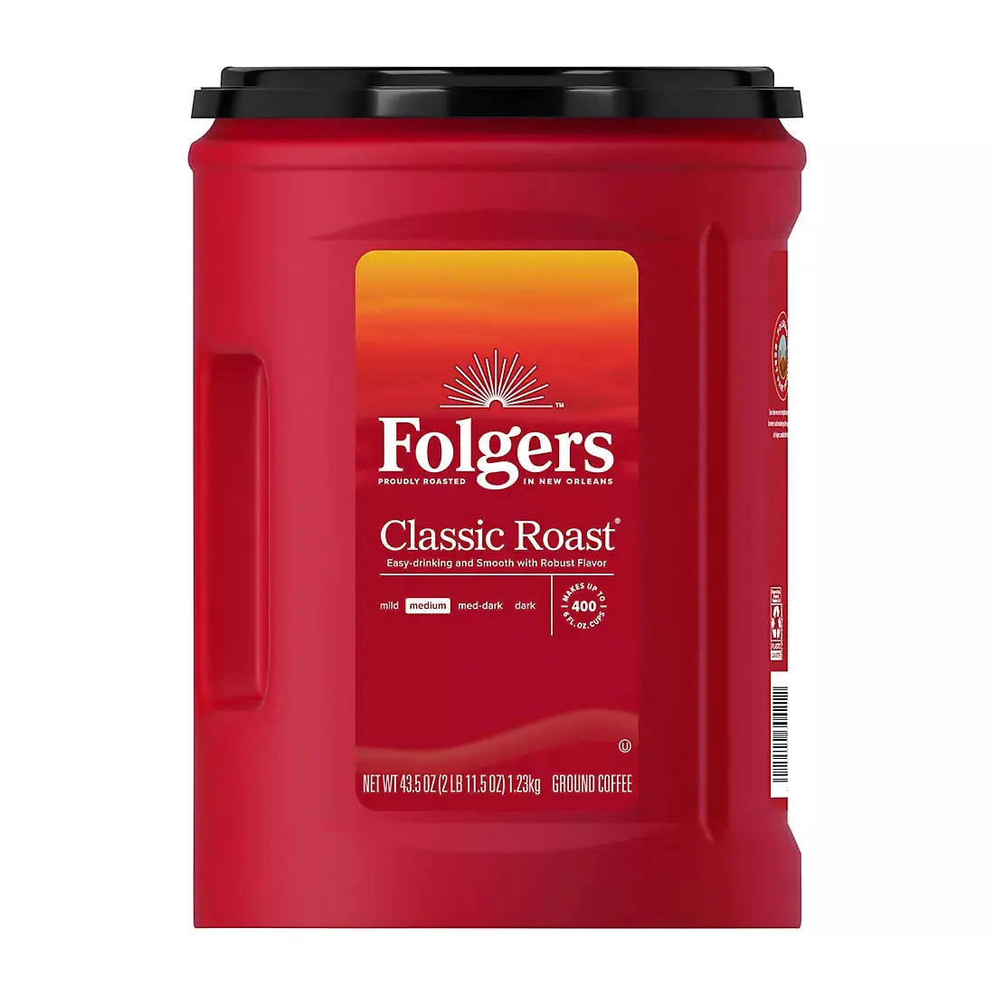 Folgers Classic Roast Ground Coffee, Medium Roast, 43.5 oz.
