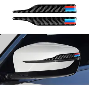 Universal Rearview Mirror Protector Sticker - 2 Pack for BMW 1 2 3 4 5 6 7 Series X1 X2 X3 X4 X5 X6 Accessories (A) - Carbon Fiber Decal Trim Automotive Vehicle