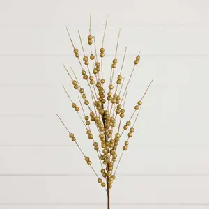 36" Artificial Gold Berry Stem - Set of 3