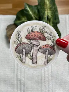 Trippy Magic Mushroom Sticker, Vintage Mushroom sticker, Nature Mushroom Stickers, Fungi Stickers, Magic Fungi sticker, Little Mushrooms