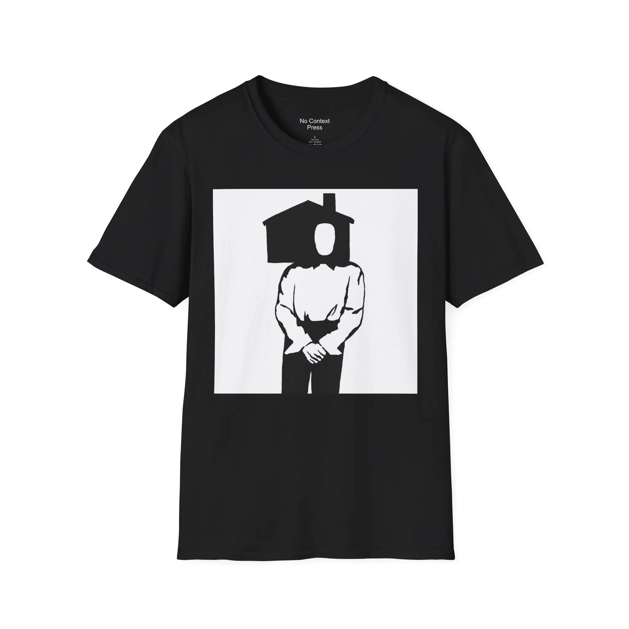 Men's Streetwear Graphic Tee - Minimalist Surreal Art Print, Soft 100% Cotton Crewneck, Casual Seamless T-Shirt, Tshirt, Top, Menswear