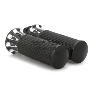 Harley-Davidson 1" Hand Controls for Softail, Sportster XL883 1200XR, Dyna Models 93-15 - Carbon Fiber Grip Handlebar - Glueless Design - Comfortable 1.5" Diameter - Traction Slots & Rubber Bands - Fits VRSC, Touring Models