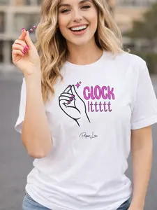 Women's Classic Clock It T-shirt 100% Combed Ring Spun Cotton Soft Lightweight Pre Shrunk Fabric Side Seamed Construction