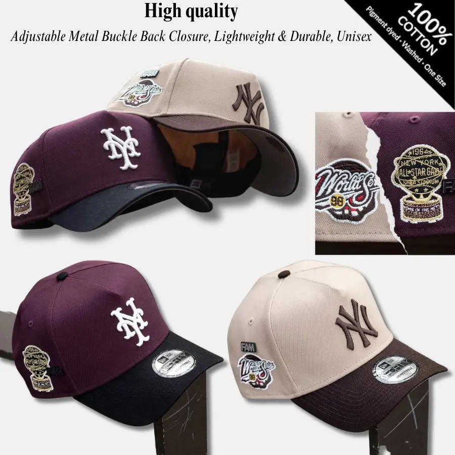 New Era MLB 9FORTY Adjustable Baseball Cap New York Yankees NY New York Mets NYM Curved Brim Hat World Series All Star Game Side Patch Streetwear Hip Hop Unisex Gorras Gorra Beisbol