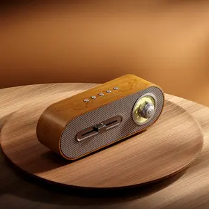 Vintage Wood Bluetooth-compatible Speaker, Multi-Function Audio, Noise, Timer, Fm Radio, 2000mah Battery, 8 Hours Playtime, Outdoor Camping Speaker, USB & Wired Connection
