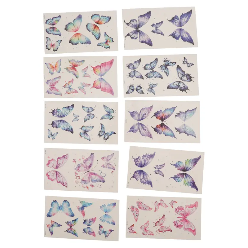 VOCOSTE Personalized Fake Temporary Tatto Butterfly Temporary Tatto Assorted Color 1 Set