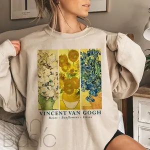 Vincent Van Gogh Sweatshirt, Art Sweatshirt,  Aesthetic Art Crewneck Sweatshirt Trendy Hoodie Meme shirt,  All Size Casual