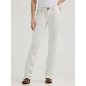 Wrangler Womens Ultimate Riding Jean Q-Baby Mid-Rise Bootcut -White