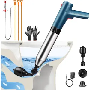 Electric Toilet Plunger Clog Remover: High Pressure Air Drain Blaster for Bathroom Bathtub and Clogged Floor Drain