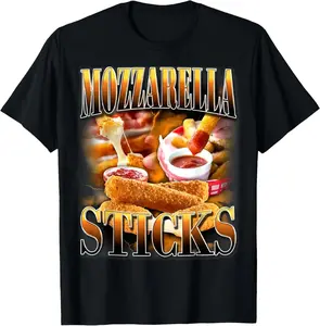 Mozzarella Cheese Sticks Bootleg Rap CD Aesthetic Funny Meme T-Shirt Graphic Tees Menswear Top Gifts for Men & Women,summervibes