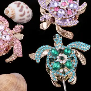 Diy Bead Diamond Turtle DIY Bead Set for Pen Keychain & Phone Chain Hand Made Colorful Crystal Charms with Gold Accents Adjustable Beaded Design Animals