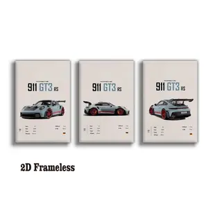 3-Piece Set, Racing Poster Wall Art, Canvas, 911 GT3 RS Turbo Carrera Poster, Wall Decoration, Canvas Art, Perfect for Boys' Rooms, Men's Lounges, Garages, and Bedrooms, 2D Flat Unframed Canvas Poster