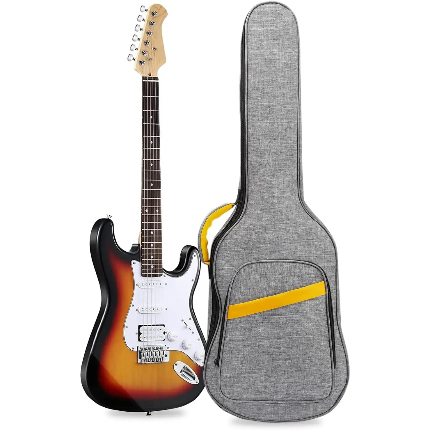 38 40 41 Inch Electric Guitar Bag, Electric Guitar Case Gig Bag with 0.4 Inch  Thick Padding  Dual Adjustable  Strap Pocket &  Strap Gray