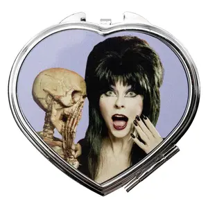 Elvira Heart Purple Skeleton Heart Compact Mirror