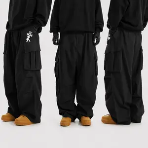 Men’s Original Cool Pants — Cross Print Cargo Pants with Multiple Pockets and Large Pockets, Y2K Street Style, Loose Fit, Elastic Waist, Unisex Casual Wide-Leg Work Pants, Breathable, Suitable for Spring/Summer Daily Wear, Trendy and Stylish