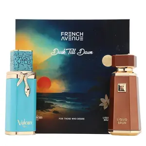 Liquid Brun & Vulcan Feu  Eau de Parfum, 100ml Each, Gift Set ( Dask Till Dawn).
