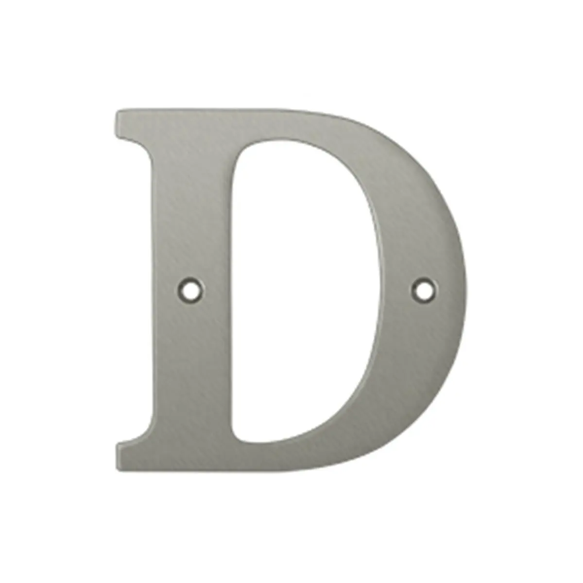 Deltana RL4D-15 4 in. Residential Letter D- Satin Nickel - Solid