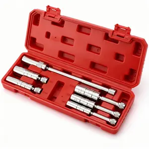 【FathersDay Gift】6PCS 3/8-Inch Drive Magnetic Swivel Spark Plug Socket Set, Thin Wall, Include 9/16-Inch, 5/8-Inch, 13/16-Inch, 14mm,Socket, Length: 4-Inch, 6-Inch, 11-Inch, 12-Point, CR-V,#TikTokShopBlackFriday fathersdaygift