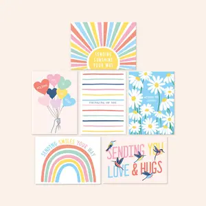 SWEETZER & ORANGE Sweetzer & Orange Thinking of You Cards with Envelopes - Set of 24 Card Assortment (120gsm) & Just Because Cards & Kindness Cards