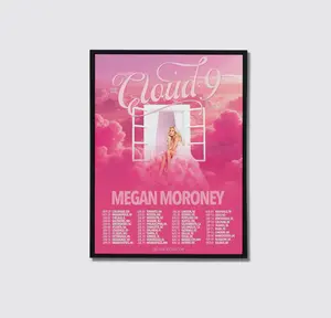 Megan Music M0roney Pink Cloud 9 Inspired Tour Poster, Aesthetic Wall Decor, Tour Art Print Gift for Fans