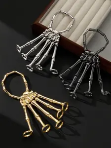 Punk Style Skull Bracelet Halloween Jewelry Adjustable Unisex Elegant Versatile Rock Hip Hop Accessory for Men Women