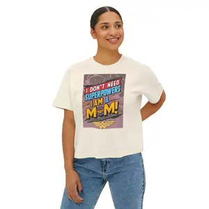 Boxy crop top Comfort Colors tee with empowering “I Am a Mom” graphic. Soft cotton, relaxed fit for all-day comfort. Perfect Mother’s Day gift celebrating strong, confident moms