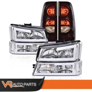 LED DRL BAR HEADLIGHTS BUMPER LAMP+TAIL LIGHTS FIT FOR 03-07 SILVERADO