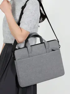 14-Inch Laptop Messenger Bag with Handle and Shoulder Strap, Portable Lightweight Case in Pink Grey Black Navy for Business Travel College Office Teacher Gift