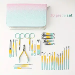 30-Piece Nail Clipper Set (Assorted Colors) Professional Nail Clipper Pedicure Kit Portable Travel Grooming Tools Nail And Foot Tool Beauty Kit 30pcs Manicure Set