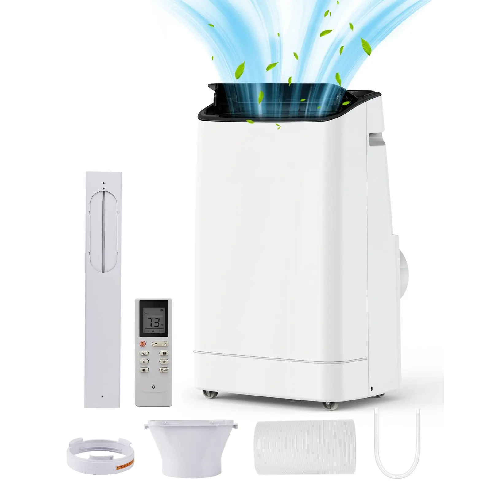 Gaomon 14,000 BTU Compact Portable Air Conditioner & Dehumidifier, Cools Up to 750 Sq.Ft, 3-IN-1 Quiet Unit with Remote, Installation Kits, Smart/Sleep Mode, Auto Swing, 24H Timer for Apartment, Bedroom